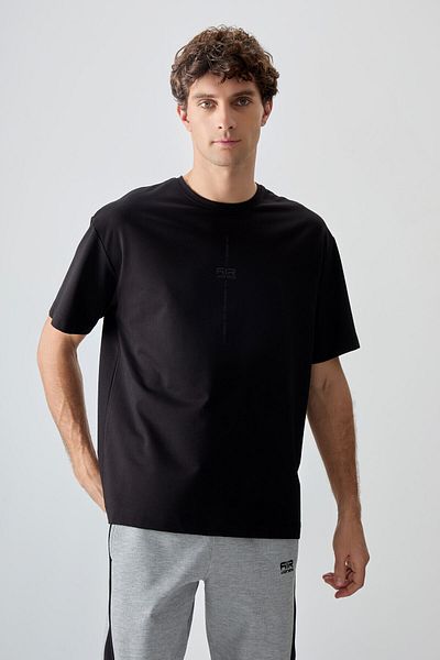 AIR JONES Tricou pentru bărbați, bumbac, gros, moale, texturat oversize, imprimat - 88373