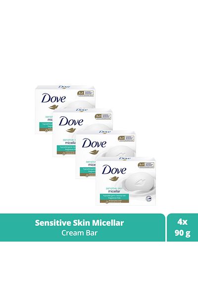 Dove Beauty Cream Bar Micellar Moisturizing Effect for Sensitive Skin 90 g X4