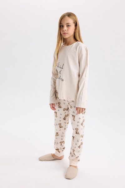 DeFacto 2-teiliges Pyjama-Set für Mädchen mit normaler Passform D8195A8NS