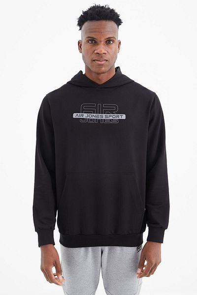 AIR JONES Ανδρικό φούτερ Vincent Black Standard Fit - 88308
