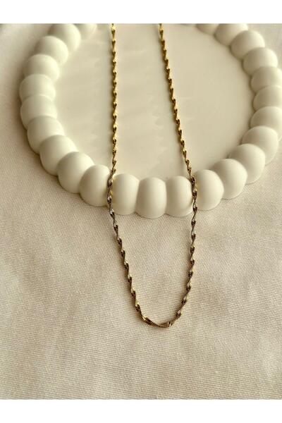 Jerie Gold Burgulu Model ÇELİK Kararmayan 60cm Kolye