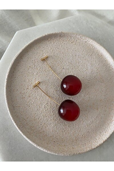 Jerie JR Special Series - Gold Detailed Design Cherry Earrings