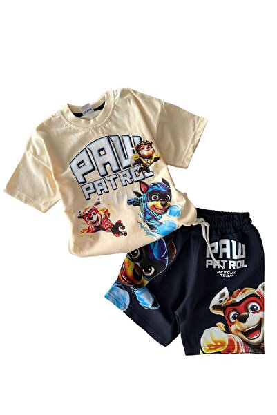 Minigimin Cicileri Costum 2 piese pentru băieți cu pantaloni scurți - Whims of my Mini's Paw, crem