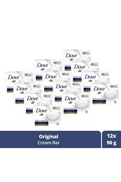 Dove Beauty Cream Bar Solid Beauty Soap Original Moisturizing Effect 90 g X12