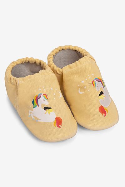 HOPFRÖG Unicorn Patterned Hyper Pastel Yellow - Barefoot Smart Booties