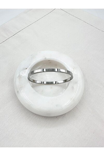 Jerie İnce Düz Plaka Çelik Kelepçe Bileklik