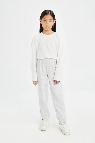 DeFacto Κοριτσίστικη μέση ελαστική στάμπα Jogger Sweatpants D2757A824WN