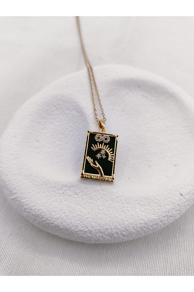 Jerie The Magician Tarot Card - Gold Steel Necklace