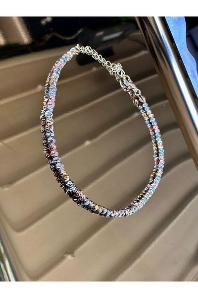 Jerie Gold Silver Dorica Heel Detailed Brass Plated Anklet