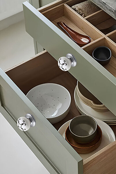 Badem10 Sude Polymer Button Handle Star Black Chrome Furniture Kitchen Drawer Cabinet Handle Handle Handles 5Pcs