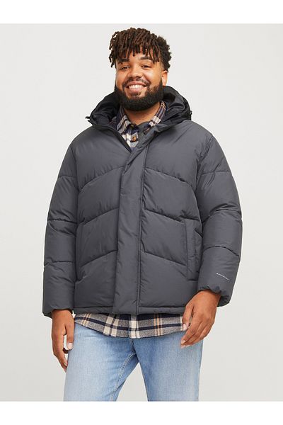 Jack & Jones Jack Jones Jjworld Puffer Jacket Pls Ανδρικά παλτό Anthracite Plus Size 12263325-16