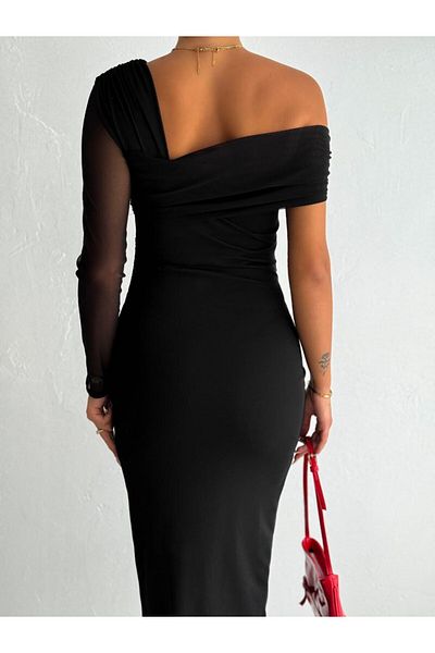 veira One Shoulder Open Stylish Madonna Tulle Dress