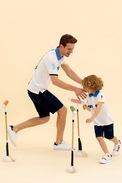 U.S. Polo Assn. Μπλουζάκι με λευκό γιακά πόλο για αγόρι 50263262 -VR013
