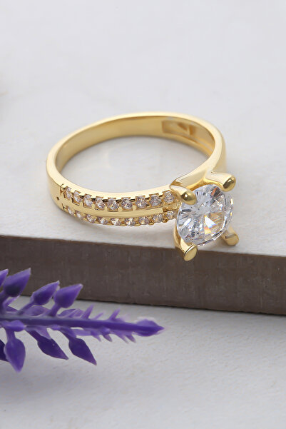 Else Silver Mekik Tırnaklı Tek Taş Gümüş Yüzük