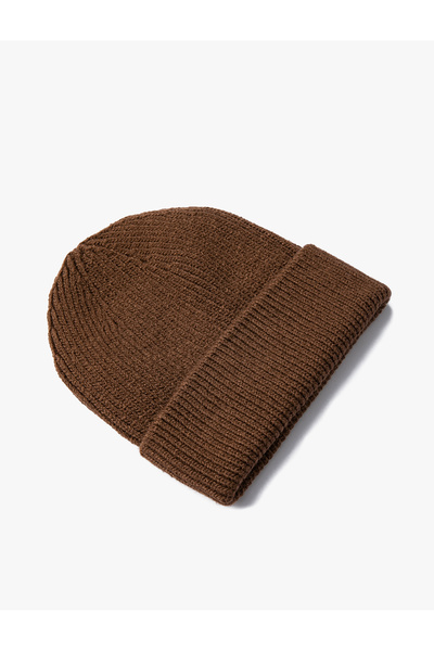 Koton Basic Knitted Beret with Folding Detail