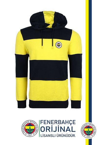 Fenerbahçe Γνήσιο με άδεια κίτρινο μπλέ μπλουζάκι με κουκούλα