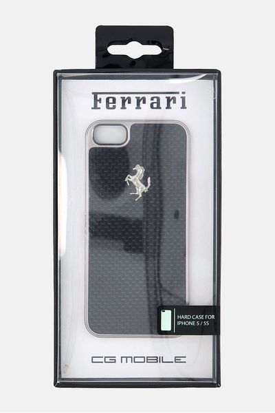 Ferrari Iphone 5 Brand Logo Casing, Black/Silver