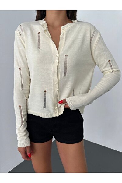 Desenor Concept Women's Laser Cut Knitwear Cardigan