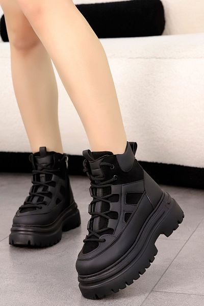 Mamito Ayakkabı Kcl-Btz05 High Sole Cross Lace up Boots