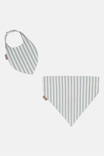 Demdaco Toddlers Boy Bandana And Bib Set, Slate Blue