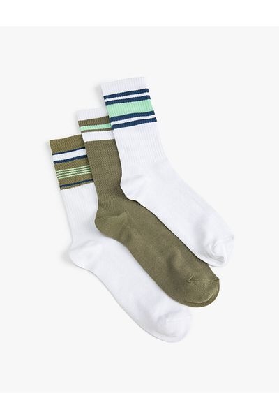 Koton Set de șosete din 3 piese cu detaliu cu dungi multicolore