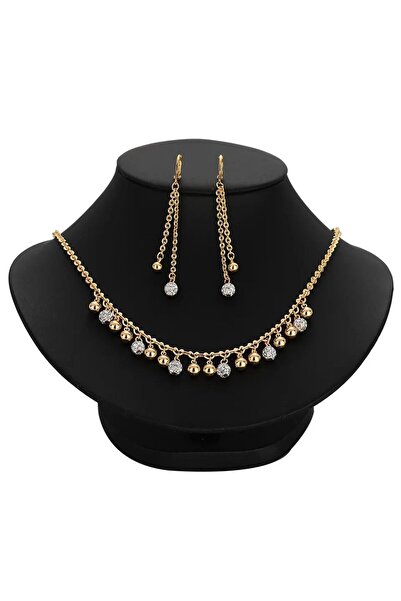 MODAMAYS مجموعة مجوهرات أنيقة من حجر الزنبرك - مجموعة رائعة من قلادة وأقراط