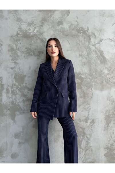 MYGİYİMİSTANBUL піджак жилет палаццо штани смугасті костюм-трійка