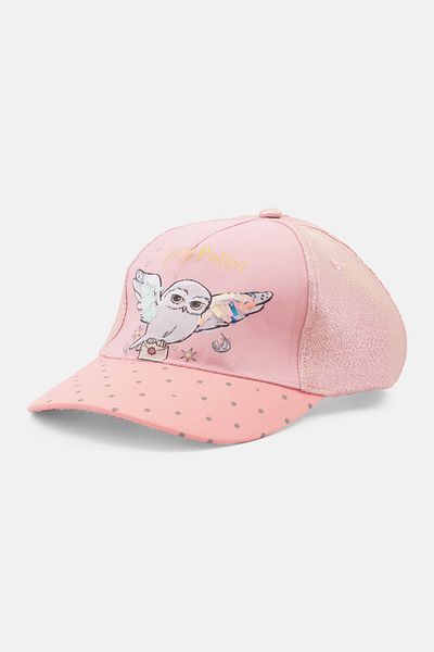 Harry Potter Kids Girl Glitter Velcro Cap, Pink Combo