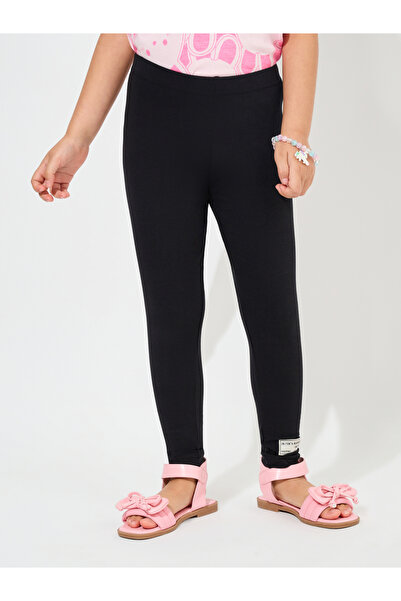 Styli Patch Detail Elastic Waistband Leggings