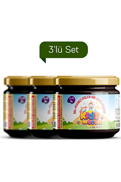 NLife Kids Macun Çocuklara Özel Glikozsuz Bal Pekmez Polen Ve Arı Sütü 3 Lü S...