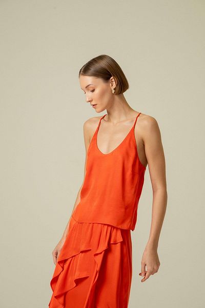 rue. Coral Colored Thin Strap Bustier