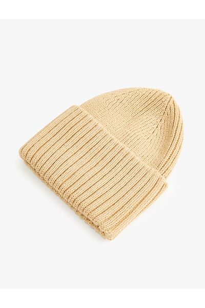 Koton Elastic Knitted Beret with Wide Layers on the Edges