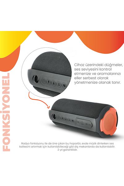 Moodix Ki23ks162 مكبر صوت بلوتوث، أسود، 10 واط*2، مقاوم للماء IPX6