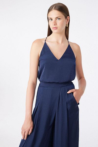 Rue Studio Μπλουζάκι με λεπτό λουράκι Navy Blue