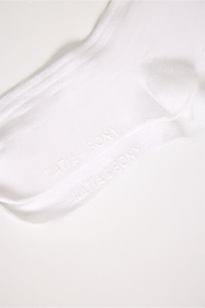 Katia&Bony Бели детски чорапи с детайли от сатенена панделка до коляното