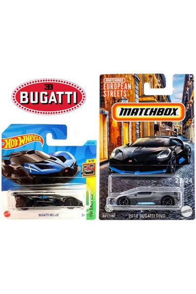 HOT WHEELS 2 Araç Bugatti Set - Hot Wheels Bolide & Matchbox Divo (1/64)