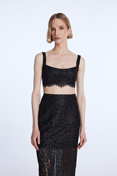 adL Mert Aslan Dantel Crop Bluz