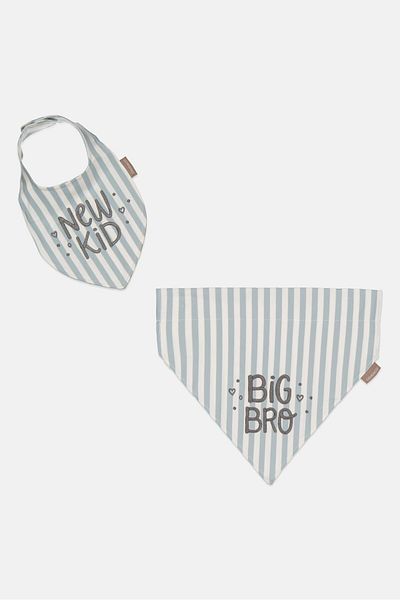 Demdaco Toddlers Boy Bandana And Bib Set, Slate Blue