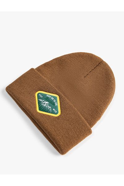 Koton Acrylic College Beret with Landscape Label Printed Folding Detail