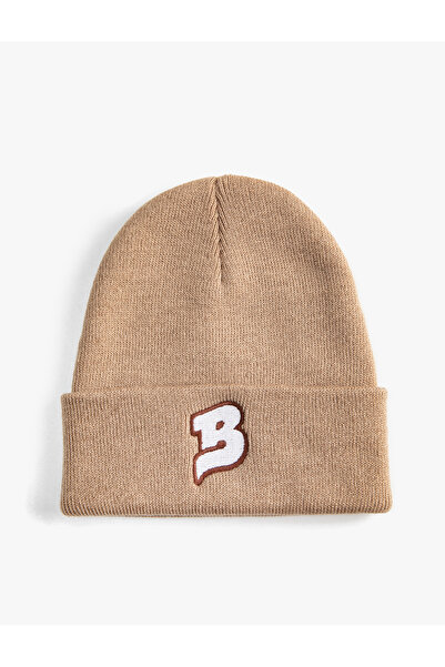 Koton Basic College Beret with Embroidered Fold Detail