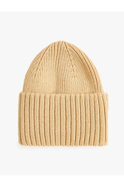 Koton Elastic Knitted Beret with Wide Layers on the Edges