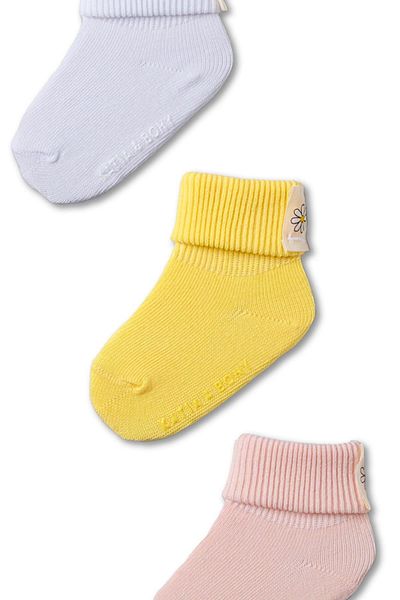 Katia&Bony Baby 3-Piece Bee Box Detailed Basic Booties Socks
