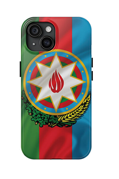 izzytech حافظة هاتف iPhone 13 PRO MAX بعلم أذربيجاني – تصميم وطني، طراز شخصي