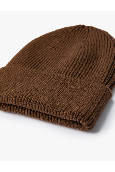 Koton Basic Knitted Beret with Folding Detail