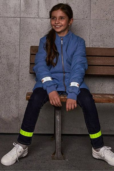 Tchibo Kid Girls Reflective Self,locking Bracelets, Silver And Lime