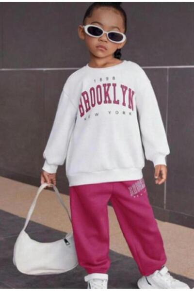 VESTIR BIEN Розово-бял комплект за деца Brooklyn