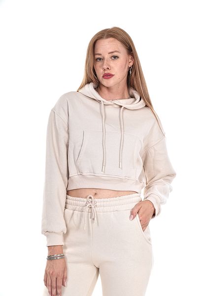 Butik Trend We Three Thread Crop Sweatshirt with Pockets