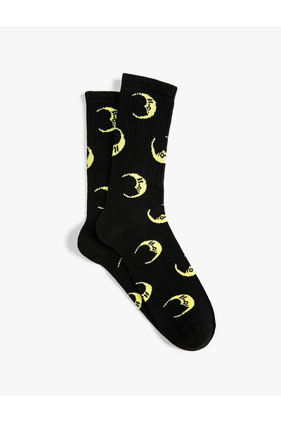 Koton Socket Socks Moon Embroidered