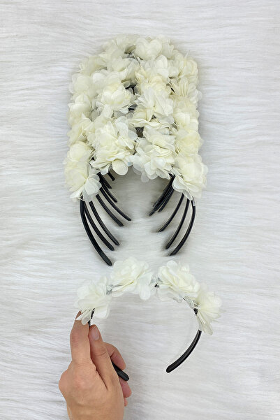 ZEYMERADE تاج العروس الكريمي للعروس (بلاستيك)، ليلة الحناء، حفلة توديع العزوب...