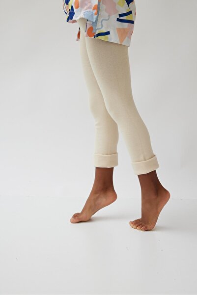 Katia&Bony Beige Colored Cotton Kids Leggings Trousers